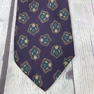 Robert Talbott Studio Leon Sugar NeckTie Purple Geometric Paisley Silk England